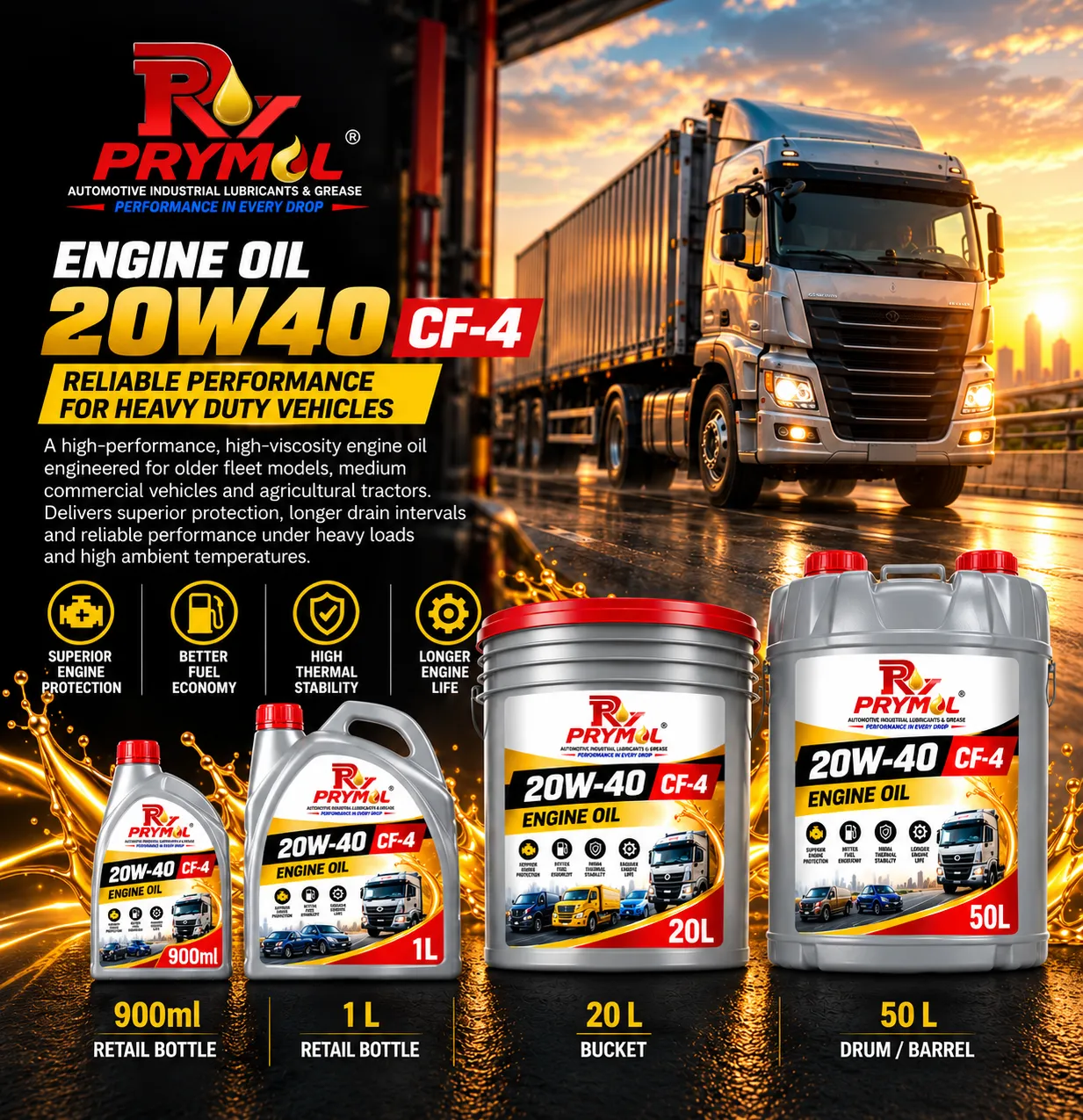 Prymol Engine Oil 20W40 CF-4